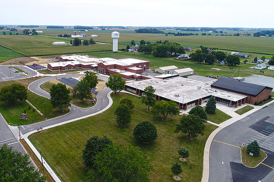 aerial photo of schools