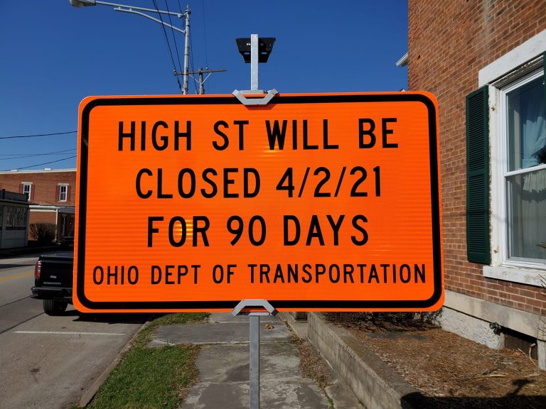 high street closed street sign